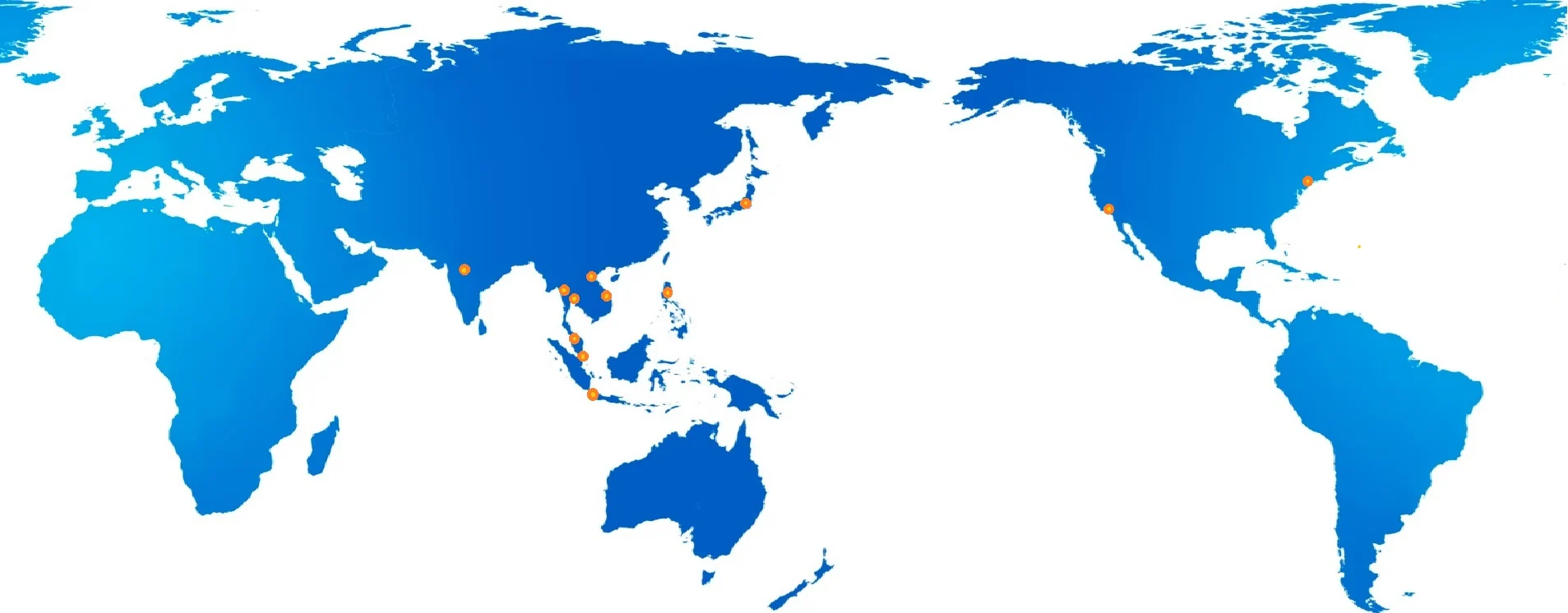 フェニックス・アカウンティング・グループの拠点を示す世界地図
